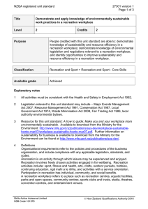 NZQA registered unit standard 27301 version 1  Page 1 of 3