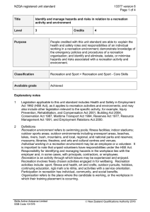 NZQA registered unit standard 13377 version 6  Page 1 of 4
