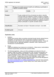 NZQA registered unit standard 28511 version 1  Page 1 of 3