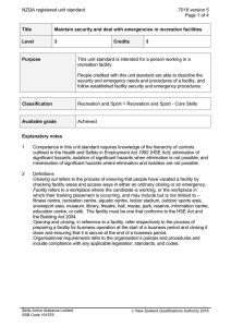 NZQA registered unit standard 7018 version 5  Page 1 of 4