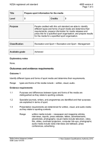 NZQA registered unit standard 4885 version 4  Page 1 of 3
