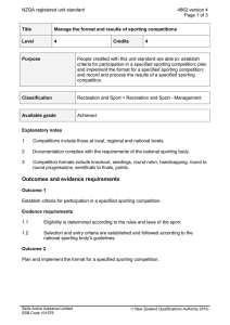 NZQA registered unit standard 4862 version 4  Page 1 of 3