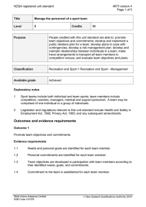 NZQA registered unit standard 4873 version 4  Page 1 of 5