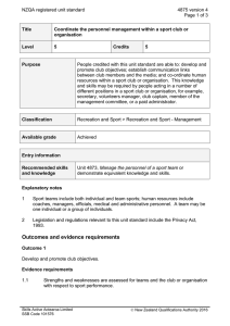 NZQA registered unit standard 4875 version 4  Page 1 of 3