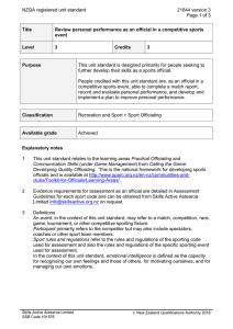 NZQA registered unit standard 21644 version 3  Page 1 of 3