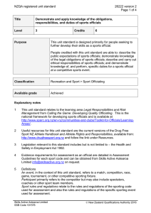 NZQA registered unit standard 26222 version 2  Page 1 of 4