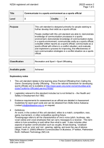 NZQA registered unit standard 26225 version 2  Page 1 of 4