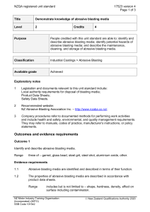 NZQA registered unit standard 17523 version 4  Page 1 of 3