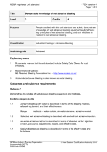 NZQA registered unit standard 17524 version 4  Page 1 of 3