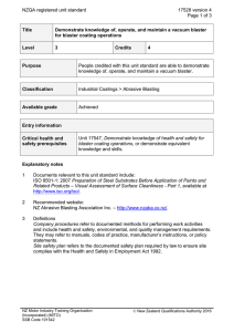 NZQA registered unit standard 17528 version 4  Page 1 of 3