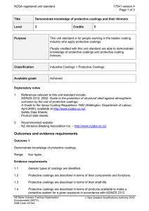 NZQA registered unit standard 17541 version 4  Page 1 of 3