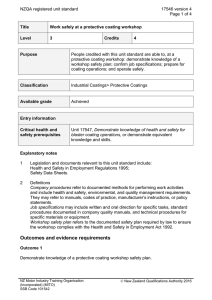 NZQA registered unit standard 17546 version 4  Page 1 of 4