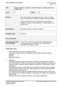 NZQA registered unit standard 27777 version 2  Page 1 of 3