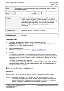 NZQA registered unit standard 17522 version 4  Page 1 of 3