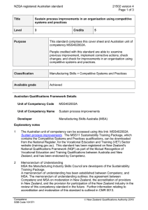 NZQA registered Australian standard 21502 version 4  Page 1 of 3