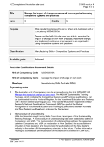 NZQA registered Australian standard 21503 version 4  Page 1 of 3