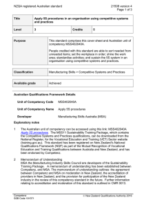 NZQA registered Australian standard 21508 version 4  Page 1 of 3