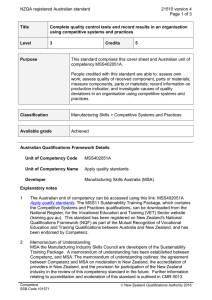 NZQA registered Australian standard 21510 version 4  Page 1 of 3