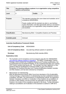 NZQA registered Australian standard 21511 version 4  Page 1 of 3
