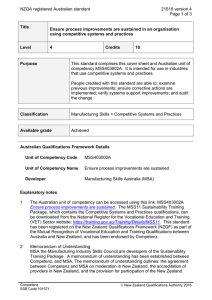 NZQA registered Australian standard 21518 version 4  Page 1 of 3