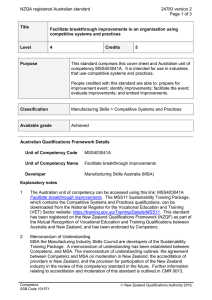 NZQA registered Australian standard 24783 version 2  Page 1 of 3