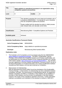 NZQA registered Australian standard 24784 version 2  Page 1 of 3