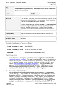 NZQA registered Australian standard 29271 version 1  Page 1 of 3