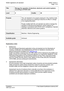 NZQA registered unit standard 29357 version 1  Page 1 of 2