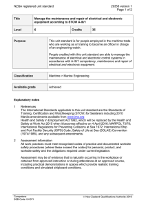 NZQA registered unit standard 29358 version 1  Page 1 of 2