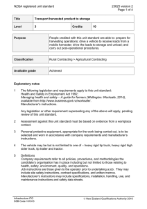 NZQA registered unit standard 23625 version 2  Page 1 of 4