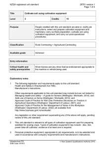 NZQA registered unit standard 28781 version 1  Page 1 of 4