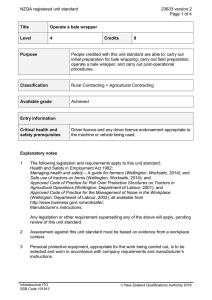 NZQA registered unit standard 23633 version 2  Page 1 of 4
