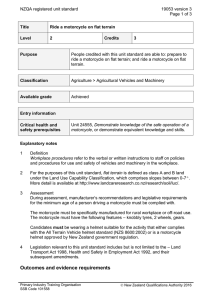 NZQA registered unit standard 19053 version 3  Page 1 of 3