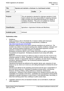 NZQA registered unit standard 29297 version 1  Page 1 of 3