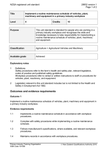 NZQA registered unit standard 28852 version 1  Page 1 of 2