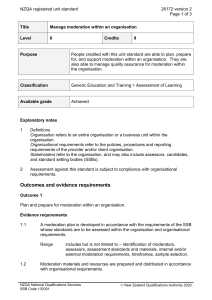 NZQA registered unit standard 26172 version 2  Page 1 of 3