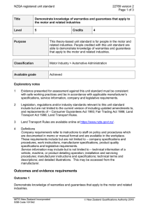 NZQA registered unit standard 22789 version 2  Page 1 of 3