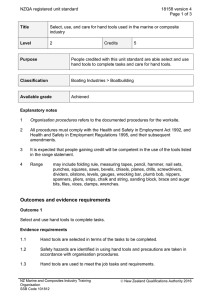 NZQA registered unit standard 18158 version 4  Page 1 of 3