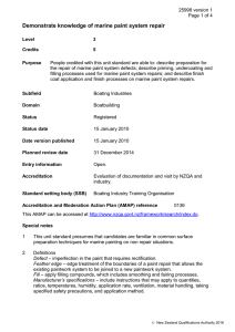 Demonstrate knowledge of marine paint system repair