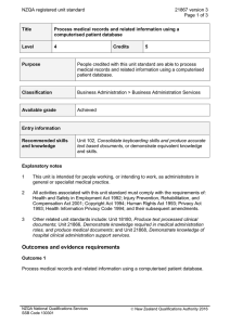 NZQA registered unit standard 21867 version 3  Page 1 of 3
