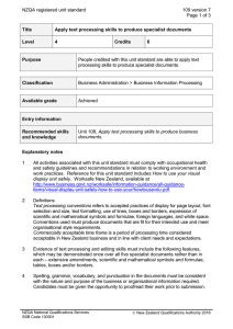 NZQA registered unit standard 109 version 7  Page 1 of 3