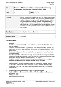 NZQA registered unit standard 26884 version 1  Page 1 of 4