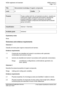 NZQA registered unit standard 16565 version 3  Page 1 of 3