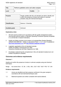 NZQA registered unit standard 8453 version 5  Page 1 of 3