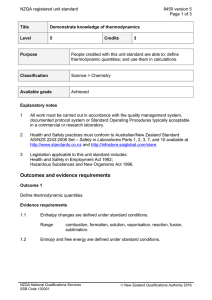 NZQA registered unit standard 8450 version 5  Page 1 of 3