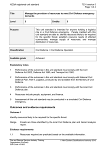 NZQA registered unit standard 7331 version 5  Page 1 of 4