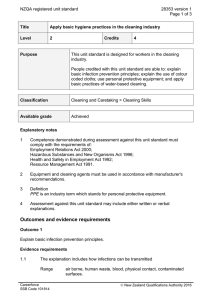 NZQA registered unit standard 28353 version 1  Page 1 of 3