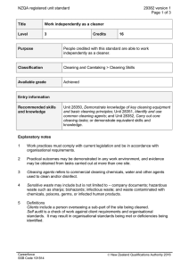 NZQA registered unit standard 29382 version 1  Page 1 of 3
