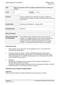 NZQA registered unit standard 29388 version 1  Page 1 of 3