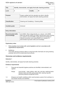 NZQA registered unit standard 29392 version 1  Page 1 of 3